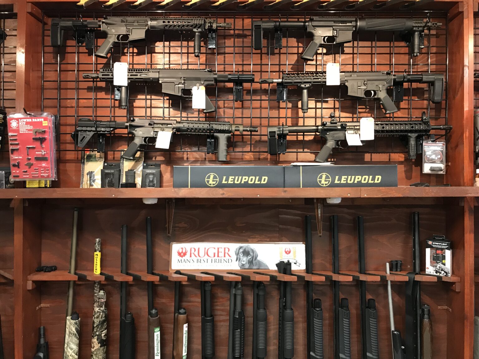 Rifles on the wall at DJS Firearms | DJS Firearms, New Milford CT